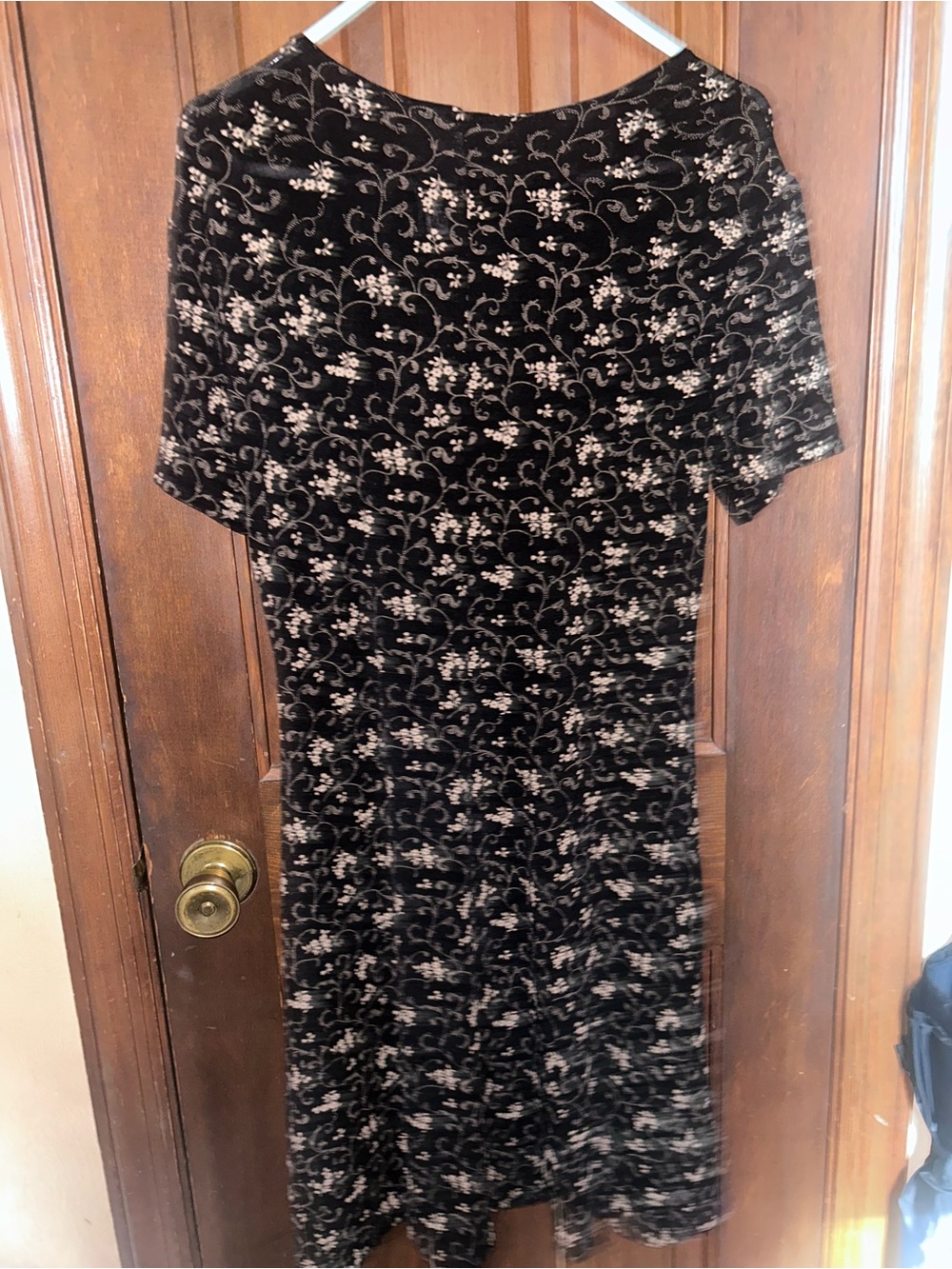 Vintage Molly Malloy Black Floral Midi Dress